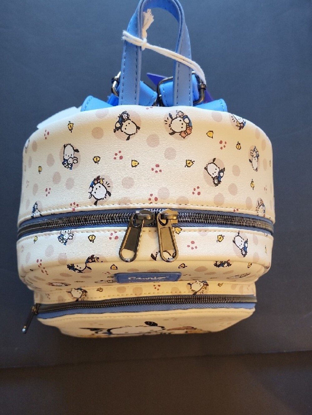 Loungefly Sanrio Cream Pochacco Kids Mini Backpack with Blue Accents. NWT - Picture 5 of 13